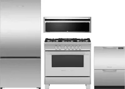 4 Piece Package Includes Refrigerator, Range, Hood And Dishwasher